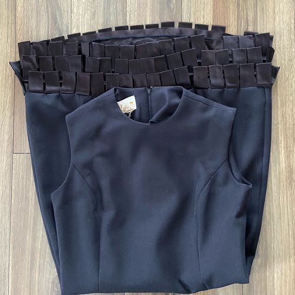 Leslie Faye 60s MCM Vintage Black Cocktail Dress - Picture 5 of 8